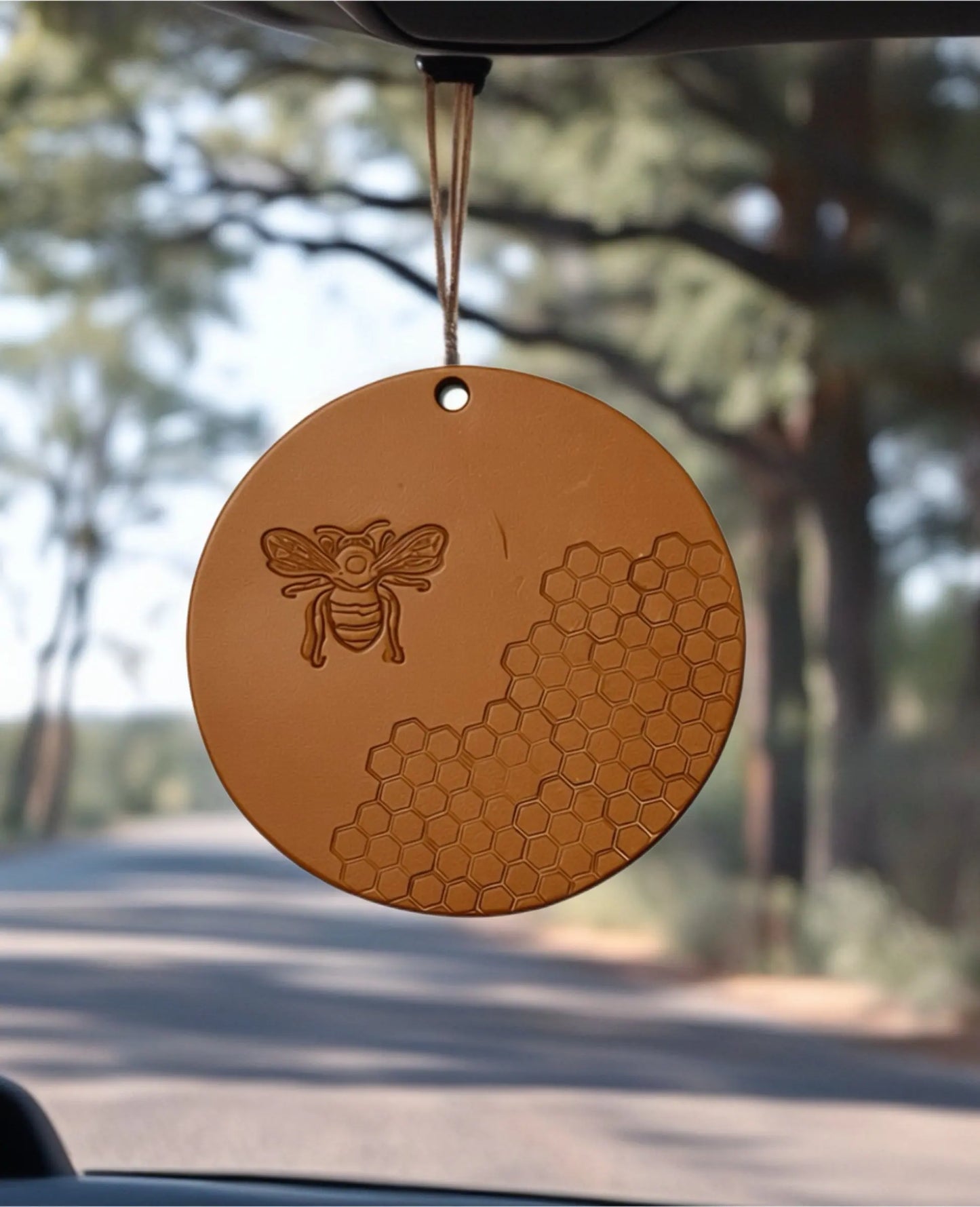 BEE & HIVE- Embossed Leather Air Freshener Spurling Scents
