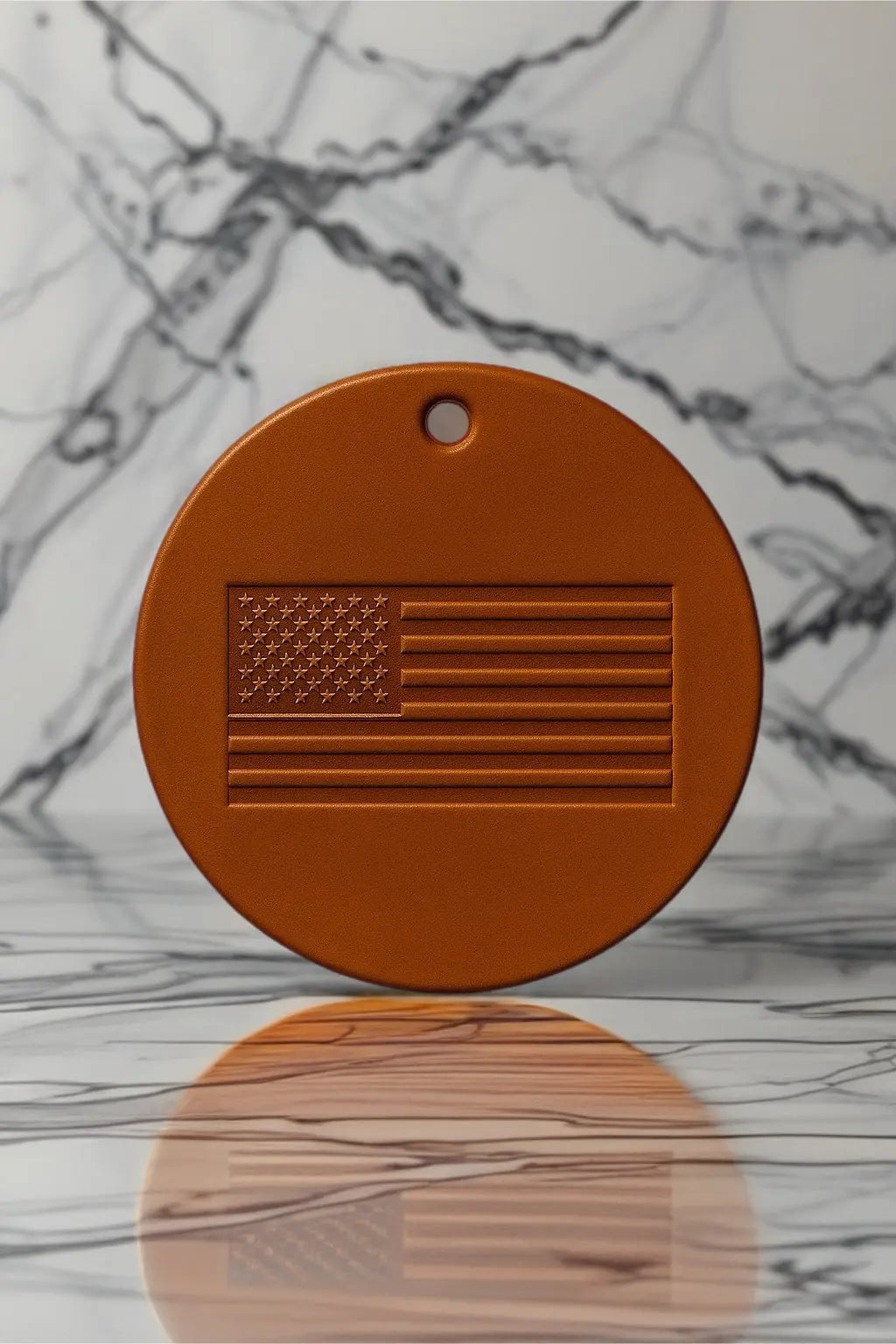 American Flag- Embossed Leather Air Freshener Spurling Scents