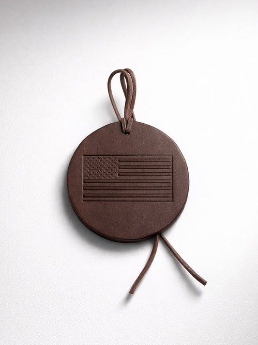American Flag- Embossed Leather Air Freshener Spurling Scents