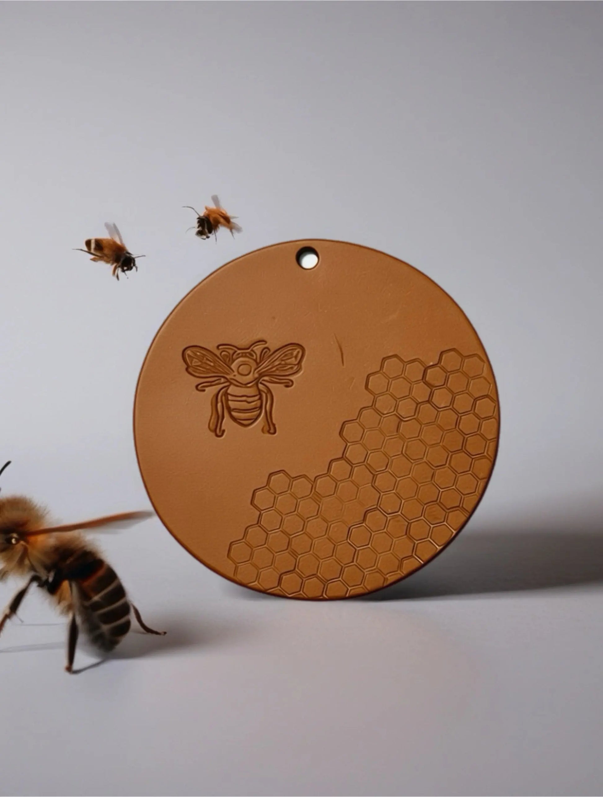 BEE & HIVE- Embossed Leather Air Freshener Spurling Scents