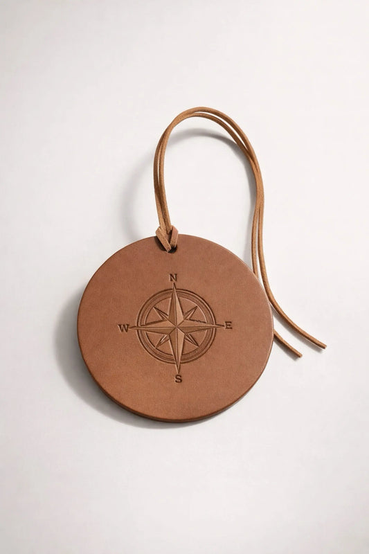 Spurling Scents embossed Compass Leather Air Freshener Spurling Scents
